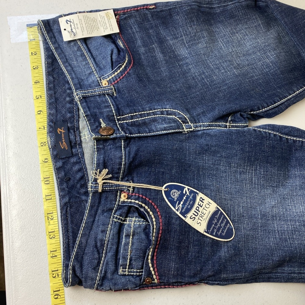 Seven‎ 7 NWT Women's Jeans Studded Pockets Embroidery Wide Leg Size 8 - Picture 2 of 13